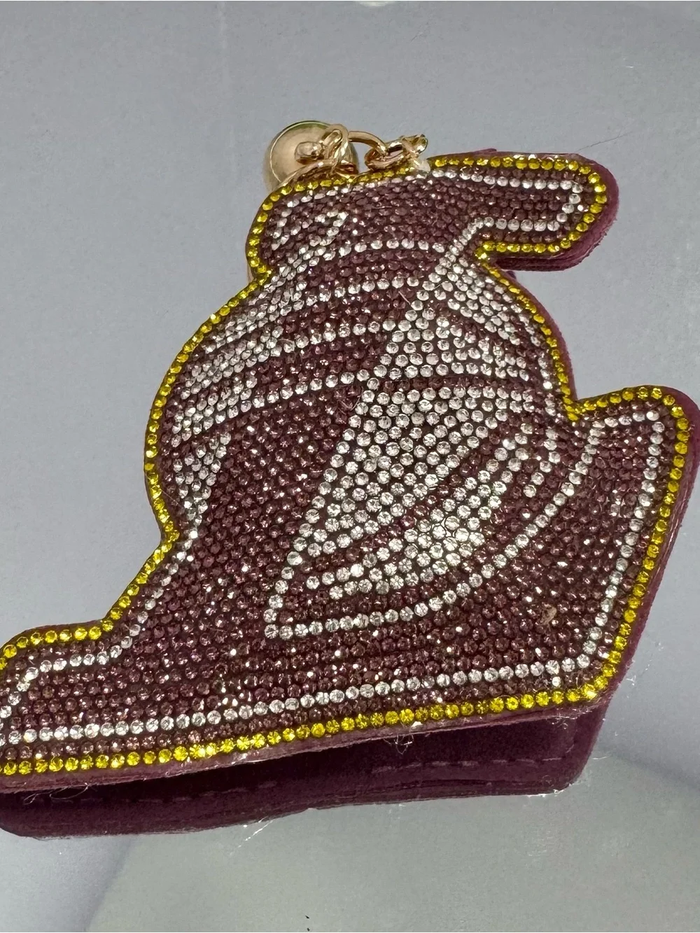 New Crystal-Embellished Lakers Keychain Bag Charm
